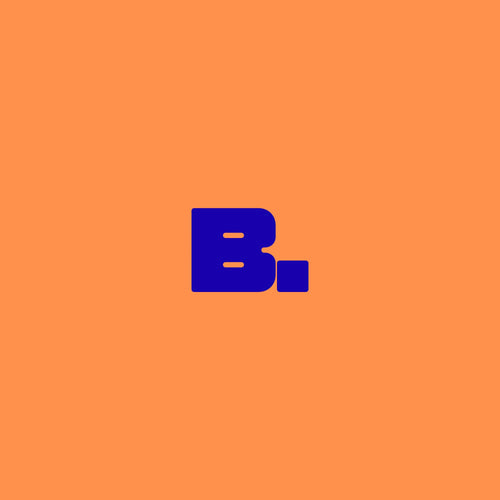 Friend of Bill digital gift card, navy "B." logo mark on an orange background